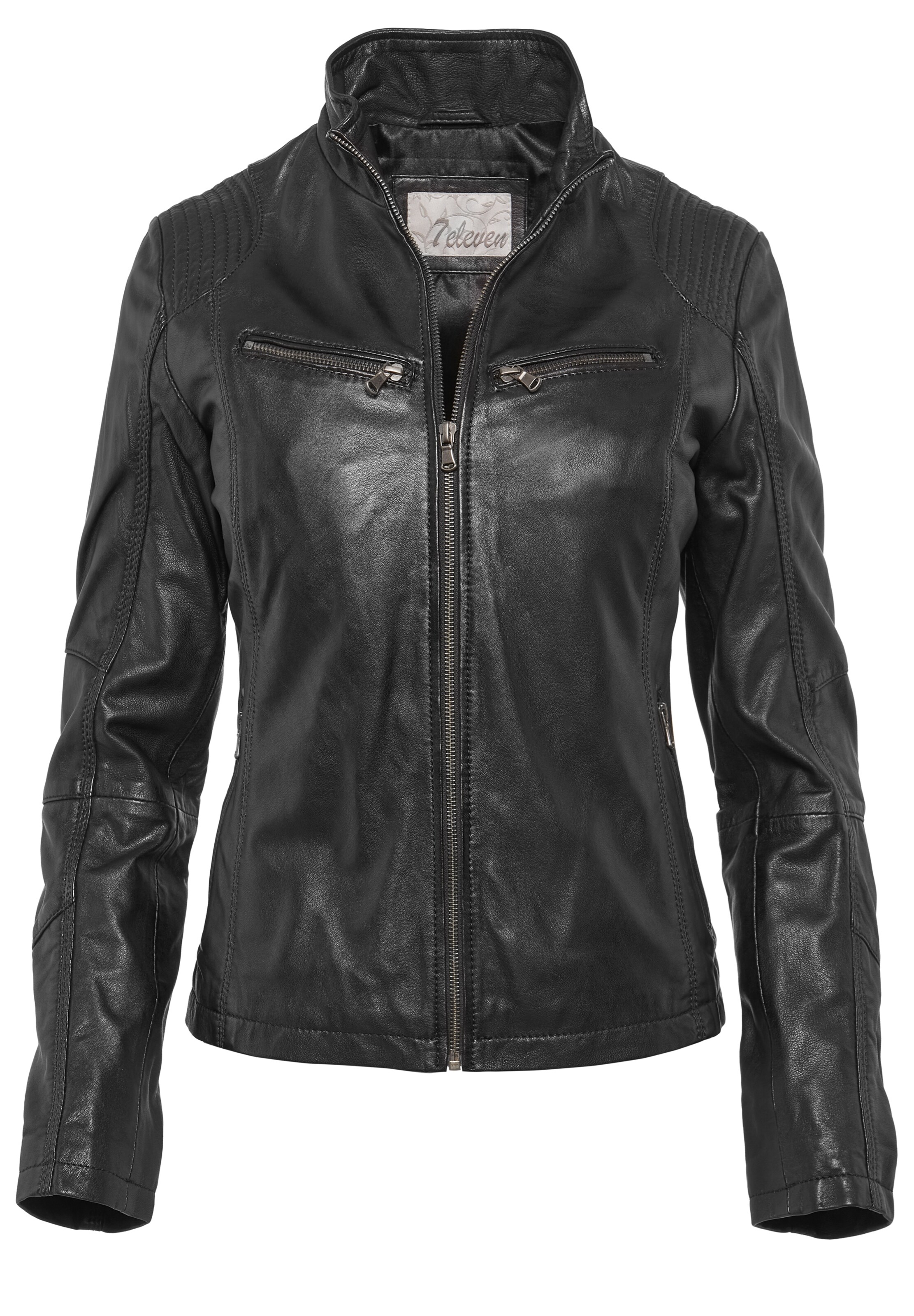 7ELEVEN Tussenjas 'SEJina' in Zwart: voorkant