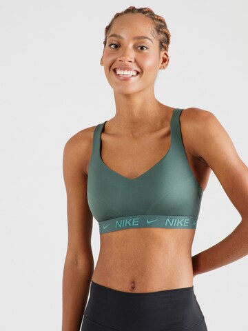 NIKE Bustier Sport-BH 'INDY' in Grün: Vorderseite