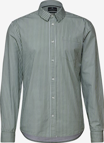 Street One MEN Gestreiftes Slim Fit Hemd in Grün: Vorderseite