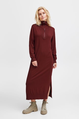 PULZ Jeans Gebreide jurk 'SARA' in Rood: voorkant