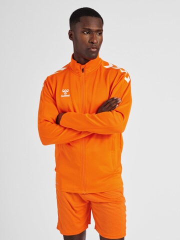 Hummel Sports sweat jacket 'POLY' in Orange: front