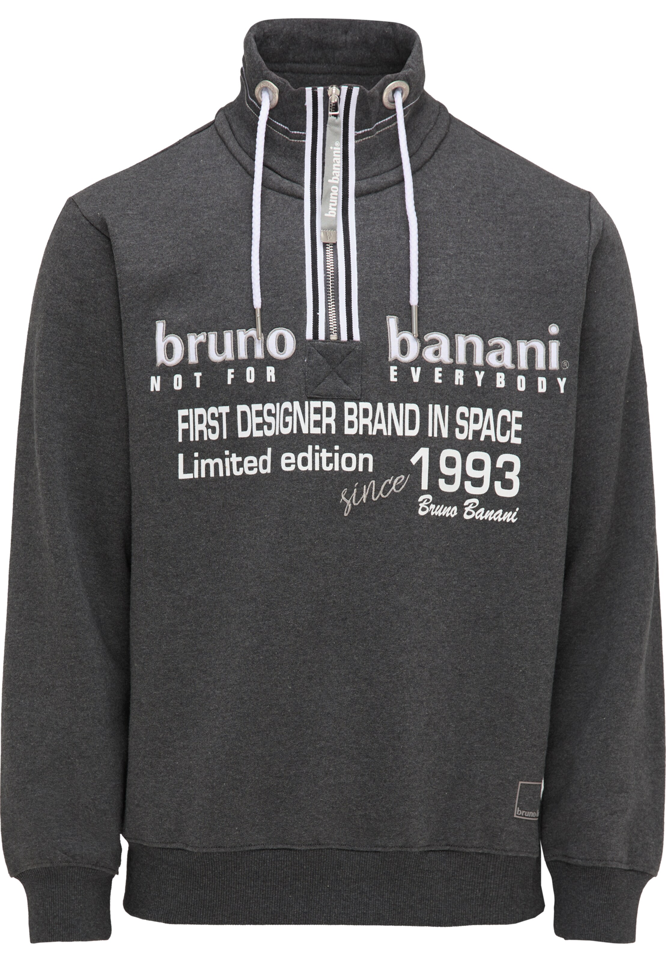 Bruno Banani Sweatshirt 'Dixon' in Stone / Dark grey / White, Item view