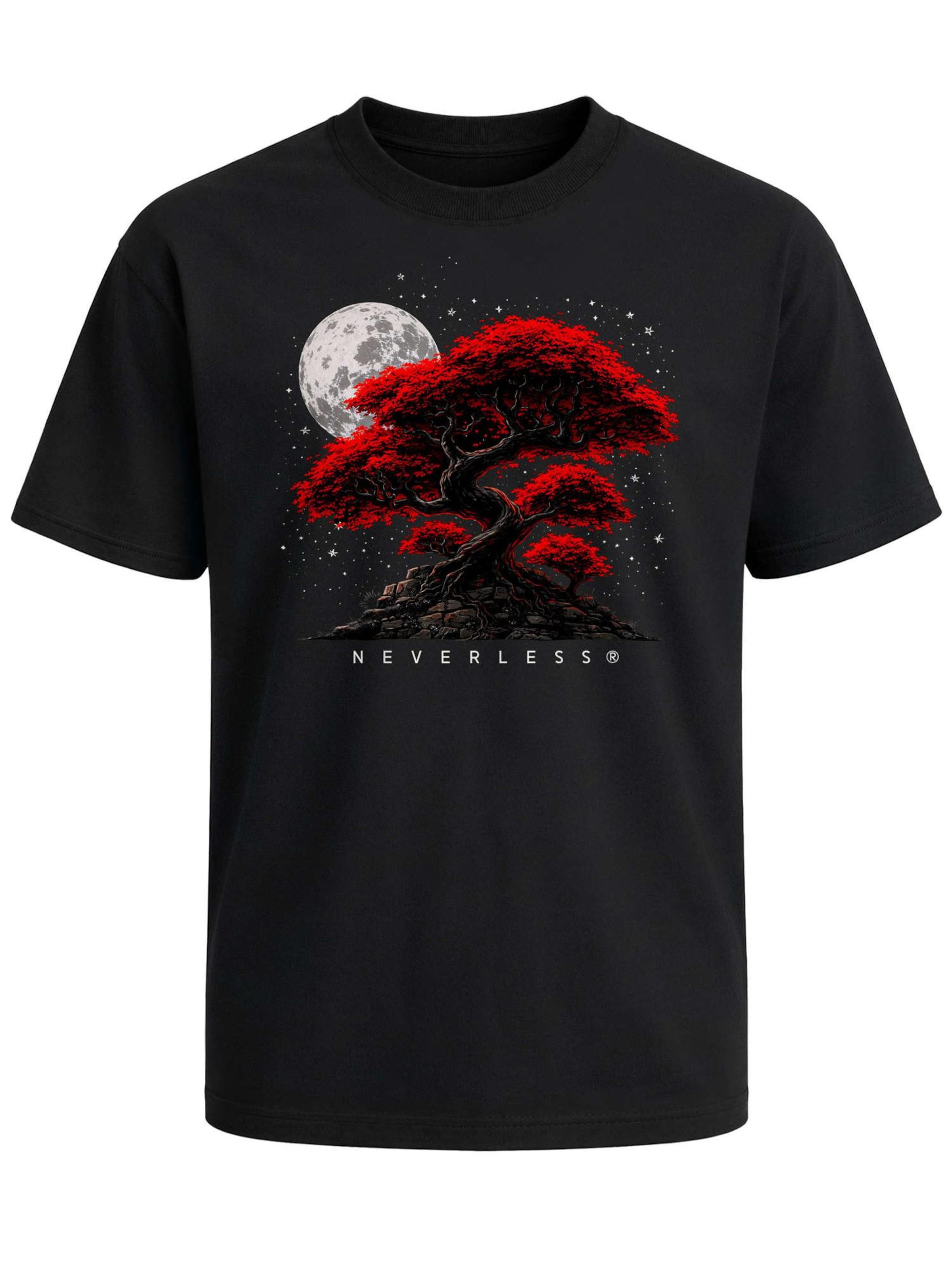 Neverless Shirt 'Bonsai Tree' in Black: front