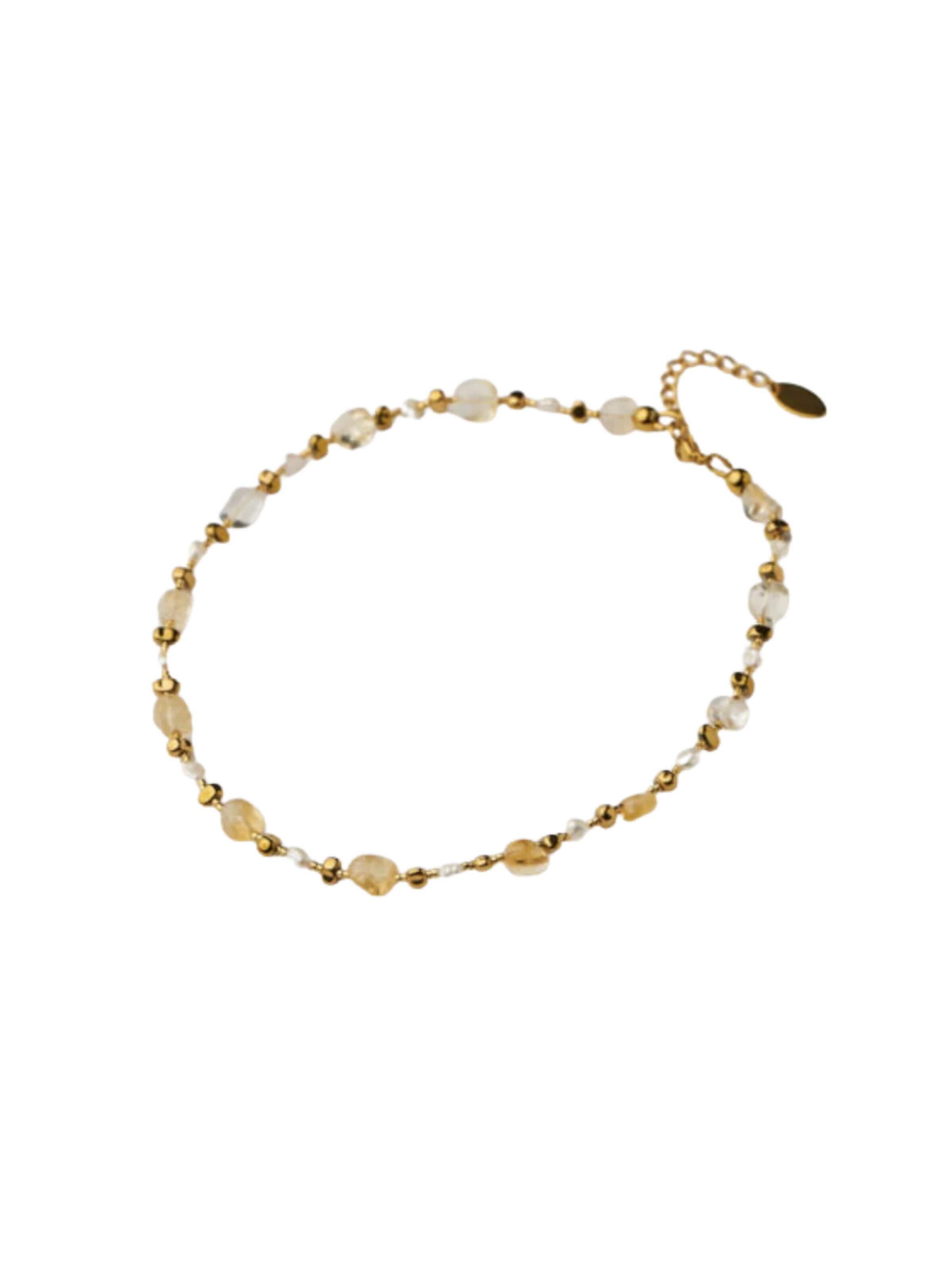 THE GEM STORIES JEWELRY Halsband 'Citrine' i gul: framsida