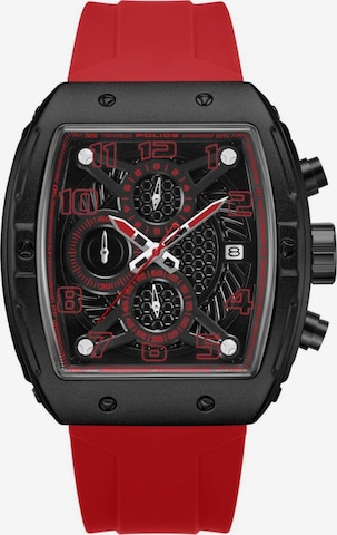 Montre à affichage analogique 'Police - Chronograph Coswig - Quartz watch movement - Watch case width: 46 mm' POLICE en rouge : devant