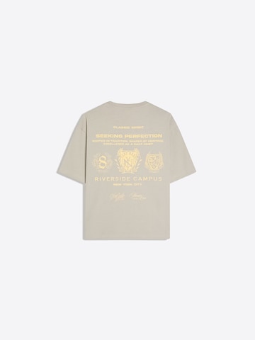 Bershka Majica 'HERALDIC' | siva barva