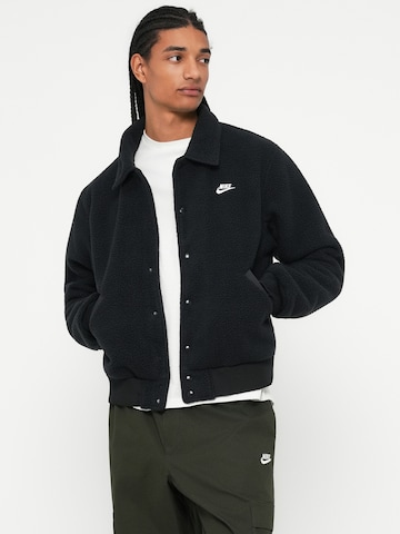 Nike Sportswear Sweat jacket 'CLUB' in Black