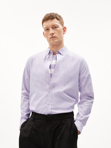 ARMEDANGELS Regular fit Button Up Shirt 'Quasa' in Purple