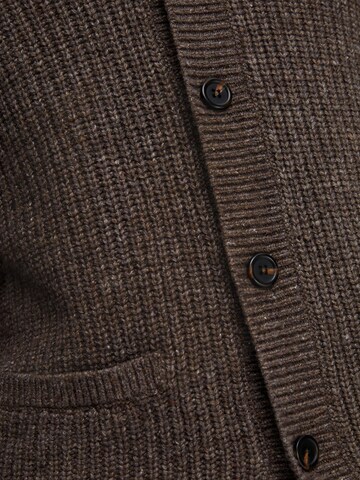 SELECTED HOMME Knit Cardigan 'LAND' in Brown
