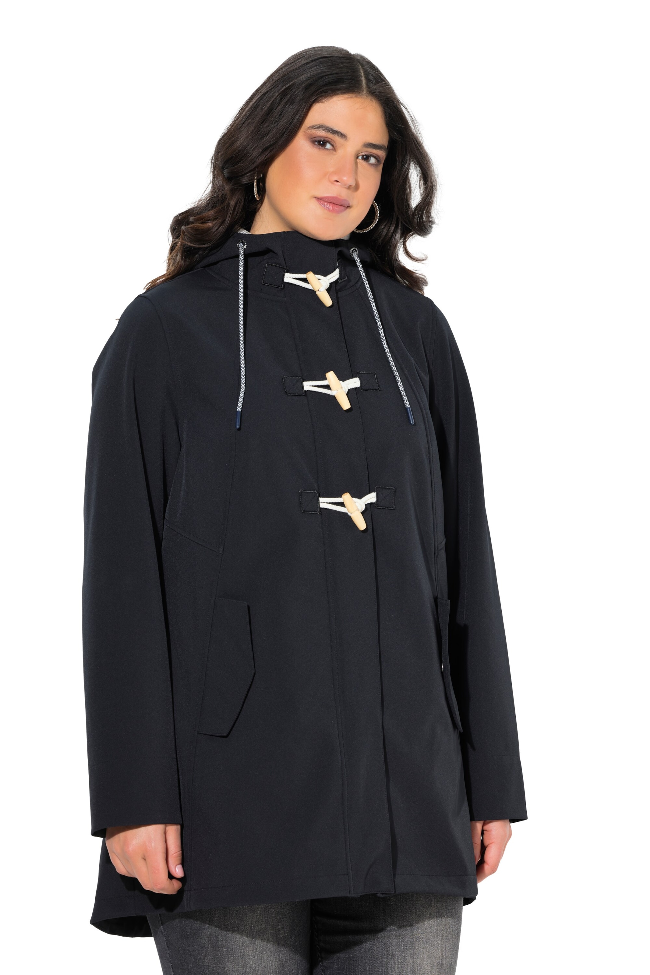 Ulla Popken Functionele jas in Zwart: voorkant