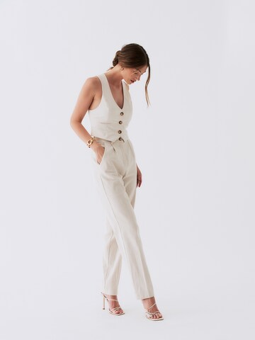 RÆRE by Lorena Rae Loose fit Pleat-Front Pants 'Kim' in White