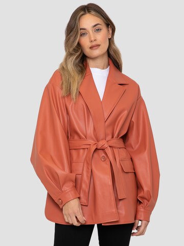 Threadbare Between-Season Jacket 'Coralie' in Orange: front