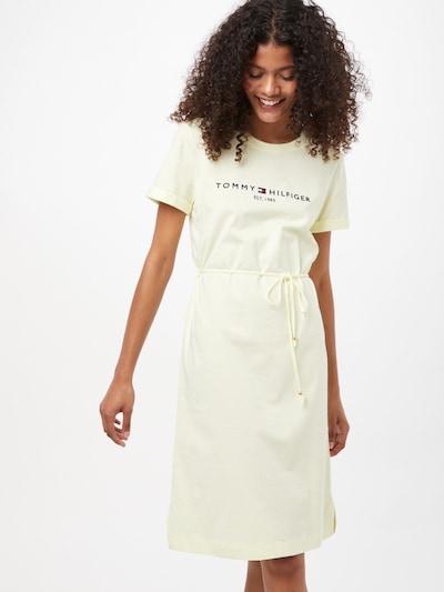 TOMMY HILFIGER Šaty - noční modrá / pastelově žlutá / červená, Model/ka