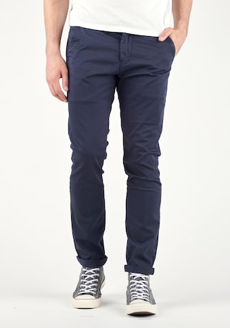 Le Temps Des Cerises Slimfit Chinohose 'JAS3' in Blau: predná strana