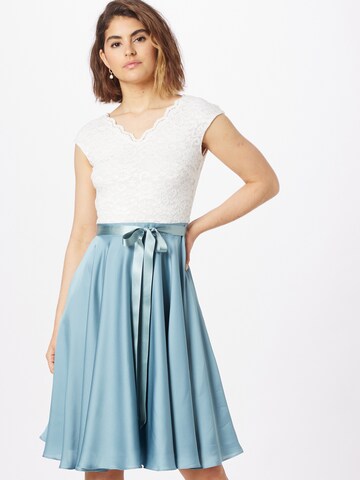 Robe de cocktail SWING en bleu : devant