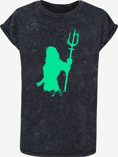 ABSOLUTE CULT T-shirt 'Aquaman - Aqua Silhouette' en citron vert / noir chiné, Vue avec produit