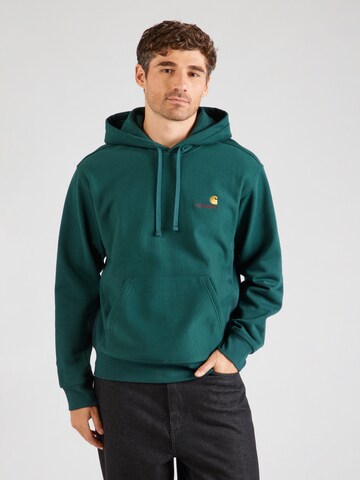 Sweat-shirt 'American Script' Carhartt WIP en vert : devant