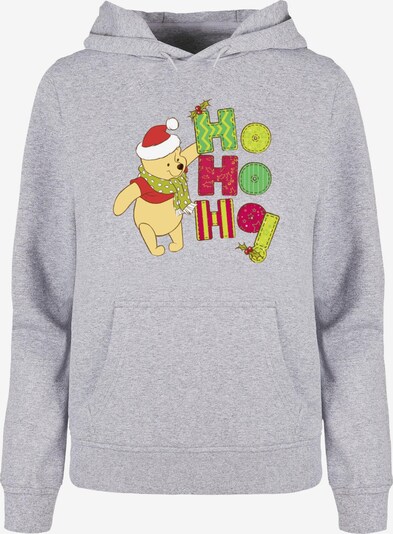 ABSOLUTE CULT Sweatshirt 'Winnie The Pooh - Ho Ho Ho Scarf' in mottled grey / Mixed colors, Item view