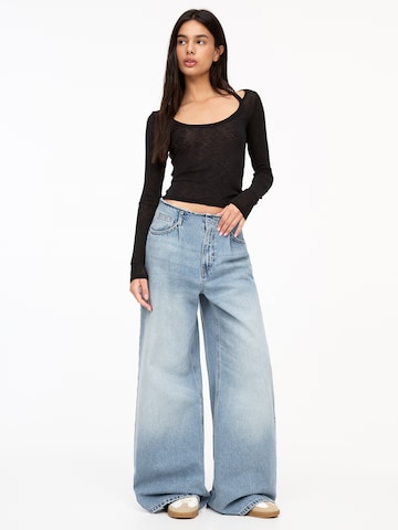 Wide Leg Jean Pull&Bear en bleu
