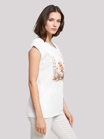 T-shirt 'Ostern Küken Ei Blumen' F4NT4STIC en blanc
