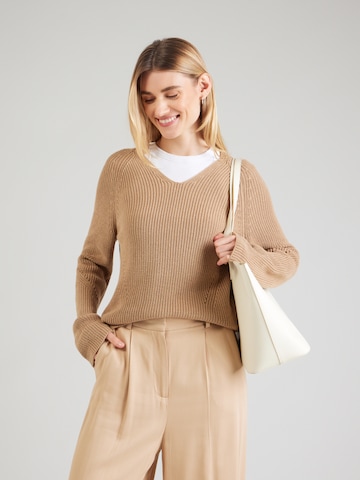 BOSS Sweater 'Fardellina' in Brown: front