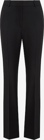 WE Fashion Slim fit Trousers with creases in Black: front