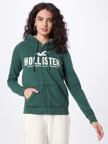 HOLLISTER - Sudadera con cremallera en verde: frente