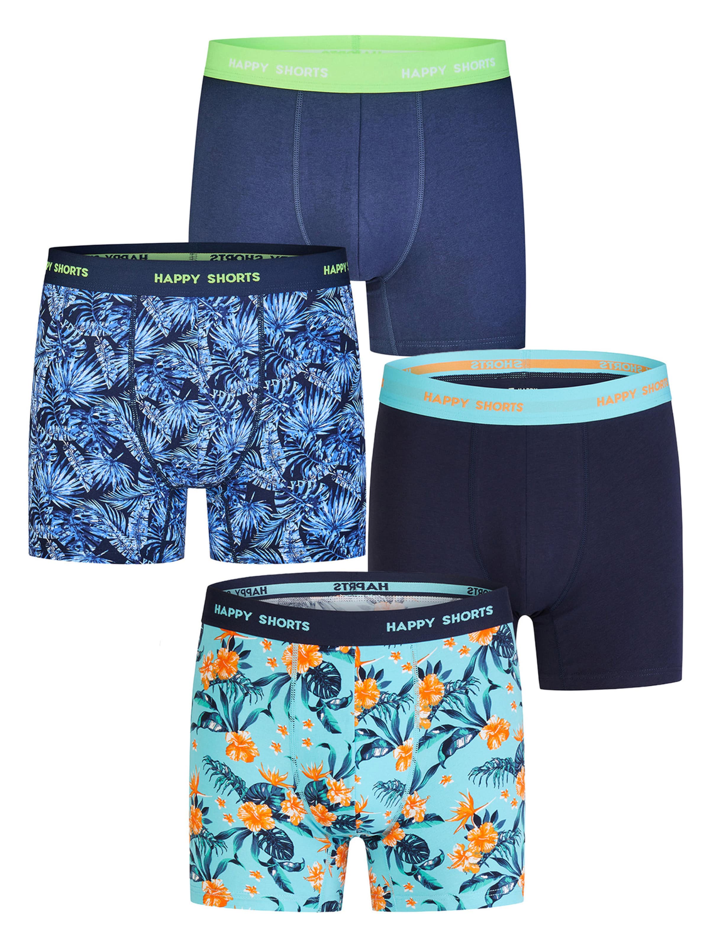 Happy Shorts - Boxers ' Floral Print Sets ' em azul: frente