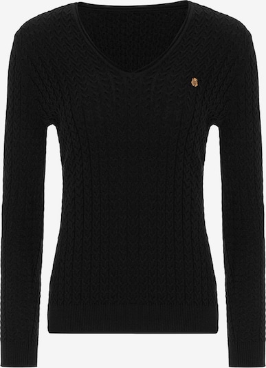 Jimmy Sanders Pullover mit V-Ausschnitt in schwarz, Produktansicht