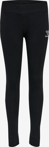 Skinny Pantalon de sport Hummel en noir : devant