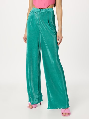 Nasty Gal Wide leg Pleat-front trousers in Green: front