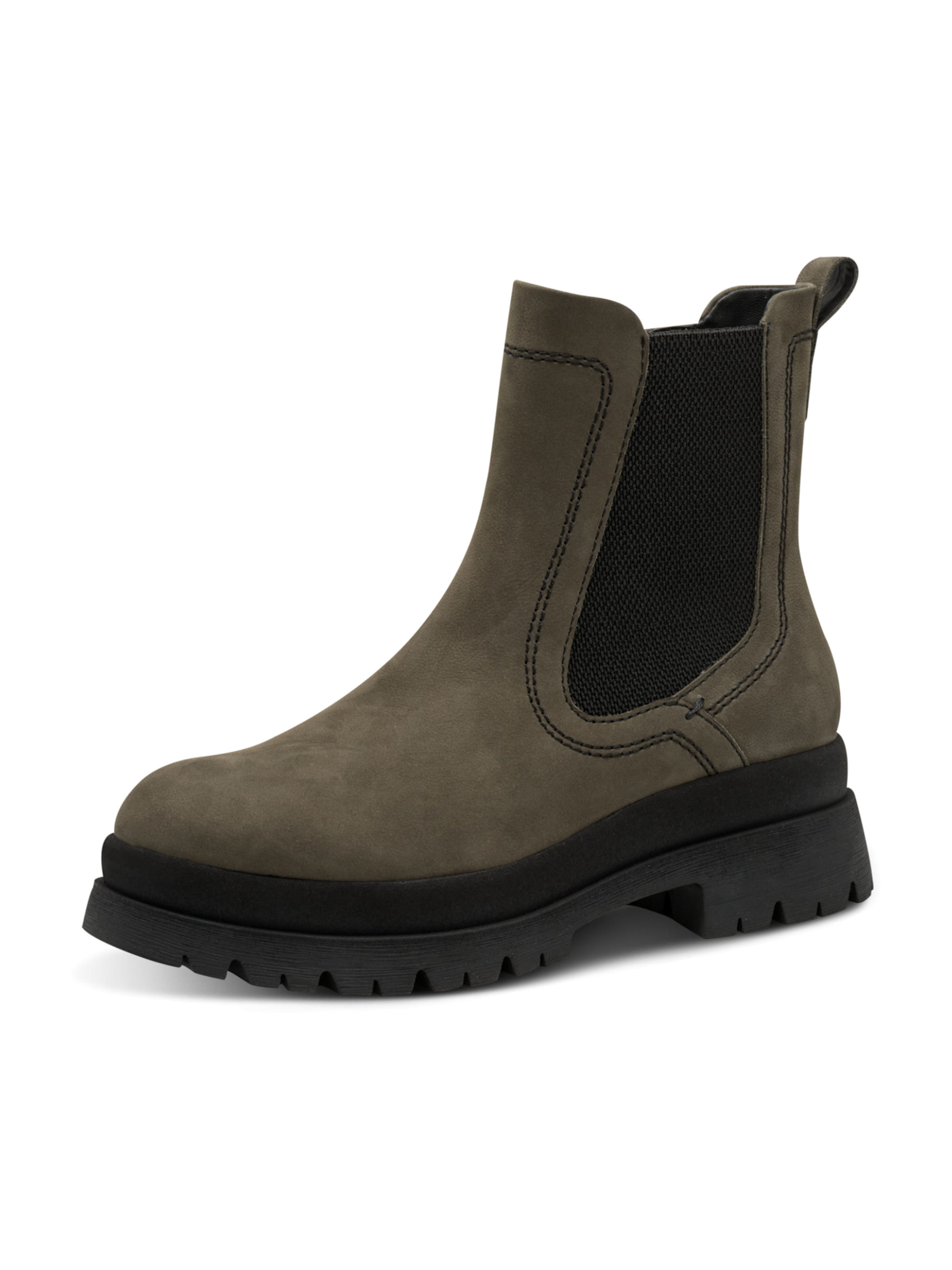 Tamaris Chelsea boots in Green: front