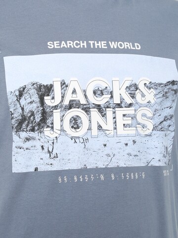 Jack & Jones Plus T-Shirt 'JCORAY PHOTO' in Blau