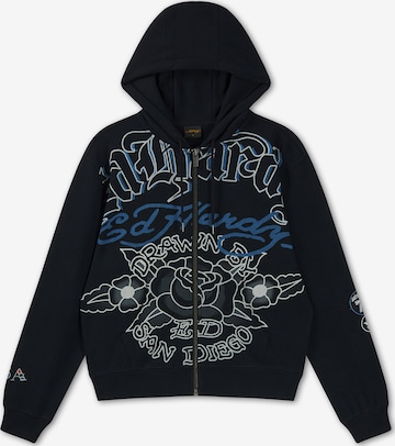 Ed Hardy Collegetakki 'Gothic Roses' värissä musta: etupuoli