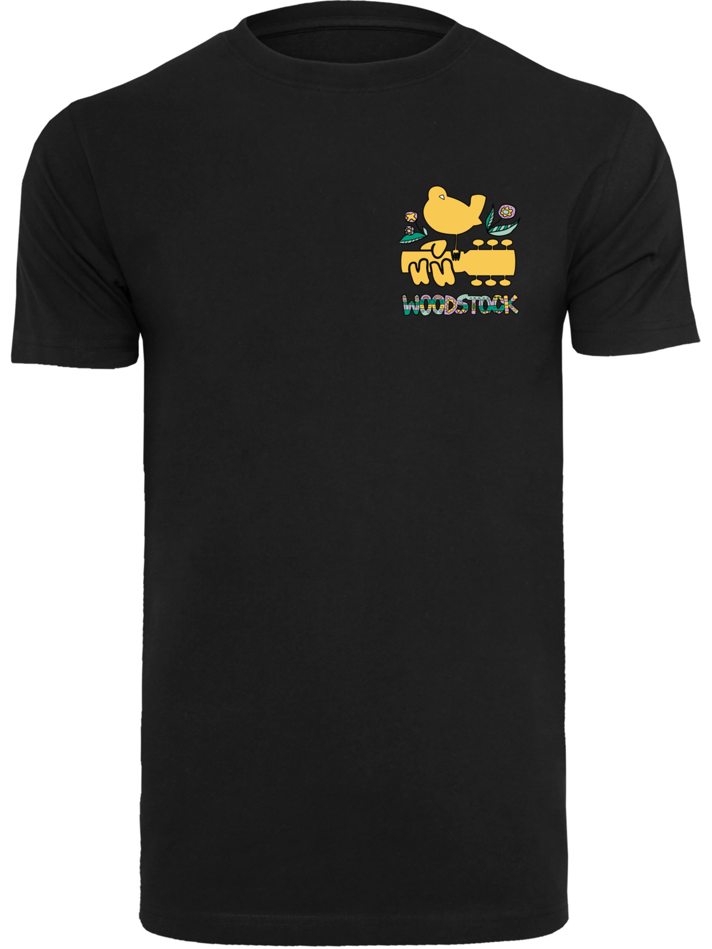 T-Shirt 'Woodstock' F4NT4STIC en noir : devant