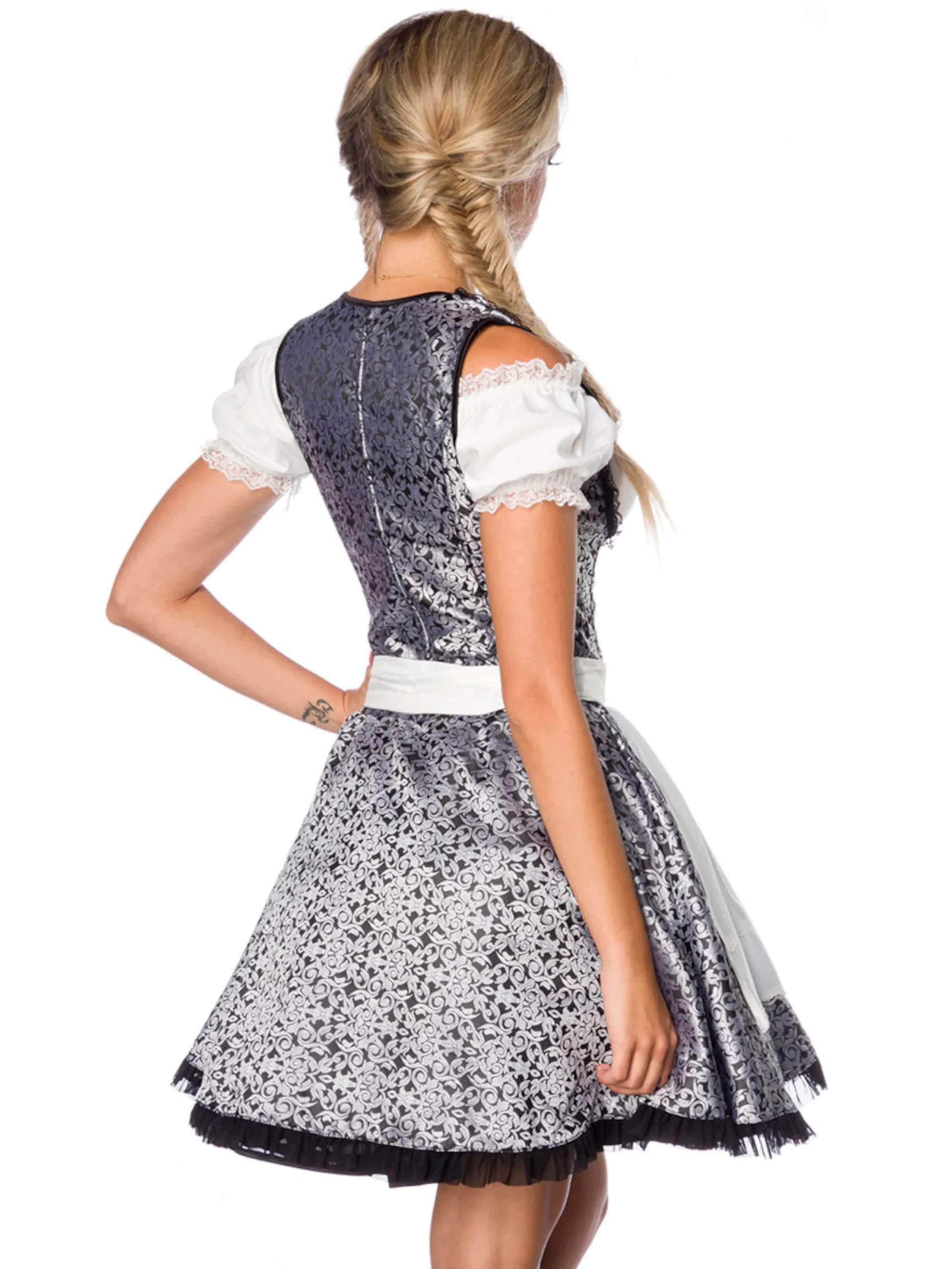 Dirndline Dirndl '3-tlg. Jacquard-Trachten-Set' in Silver