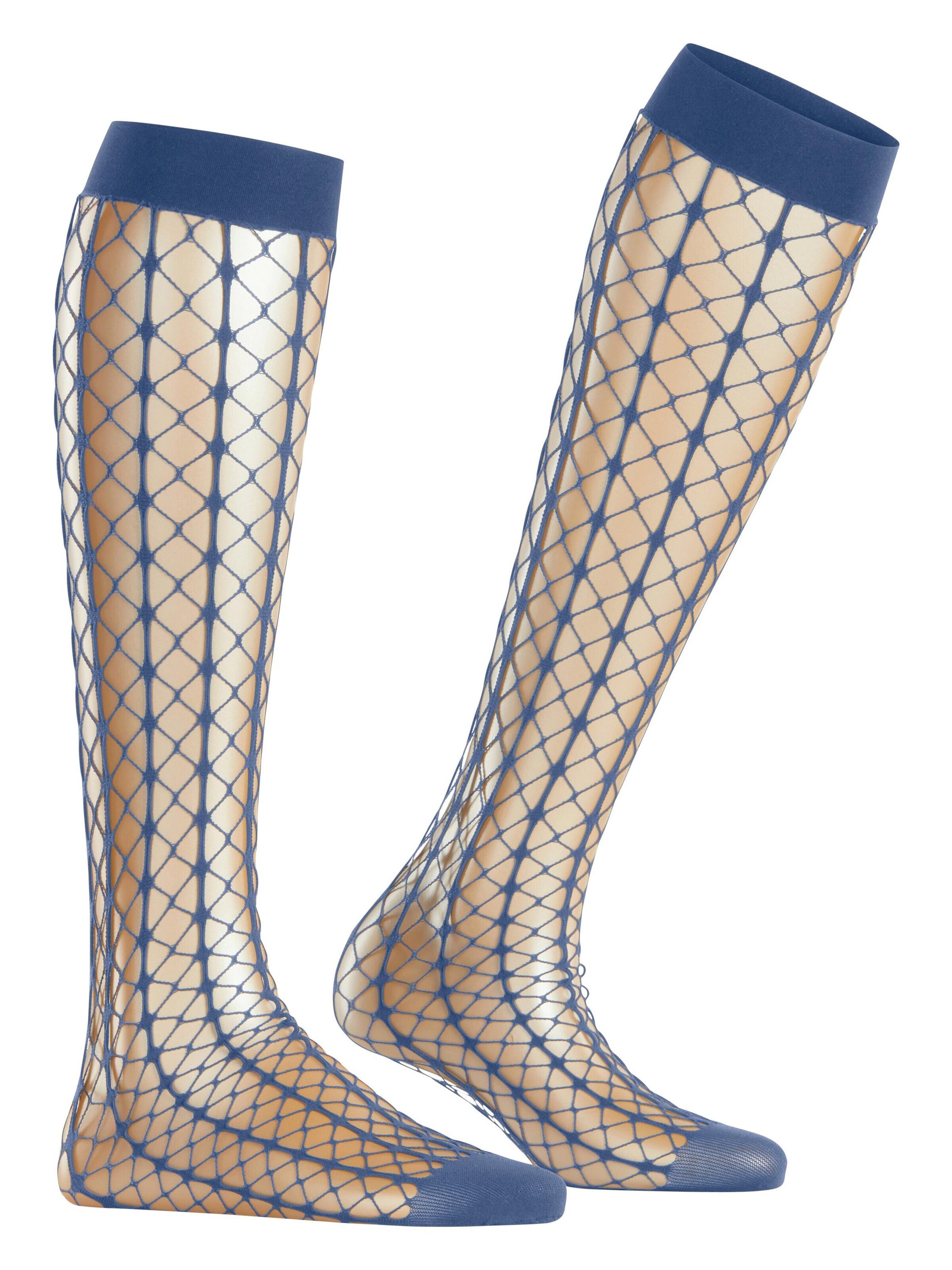 FALKE Overknee Strümpfe 'Paradise Net'‌‌‌‌‌‌ in Blau: Vorderseite