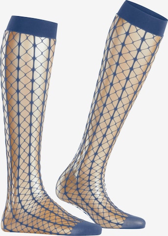 FALKE Overknee Strümpfe 'Paradise Net' in Blau: Vorderseite