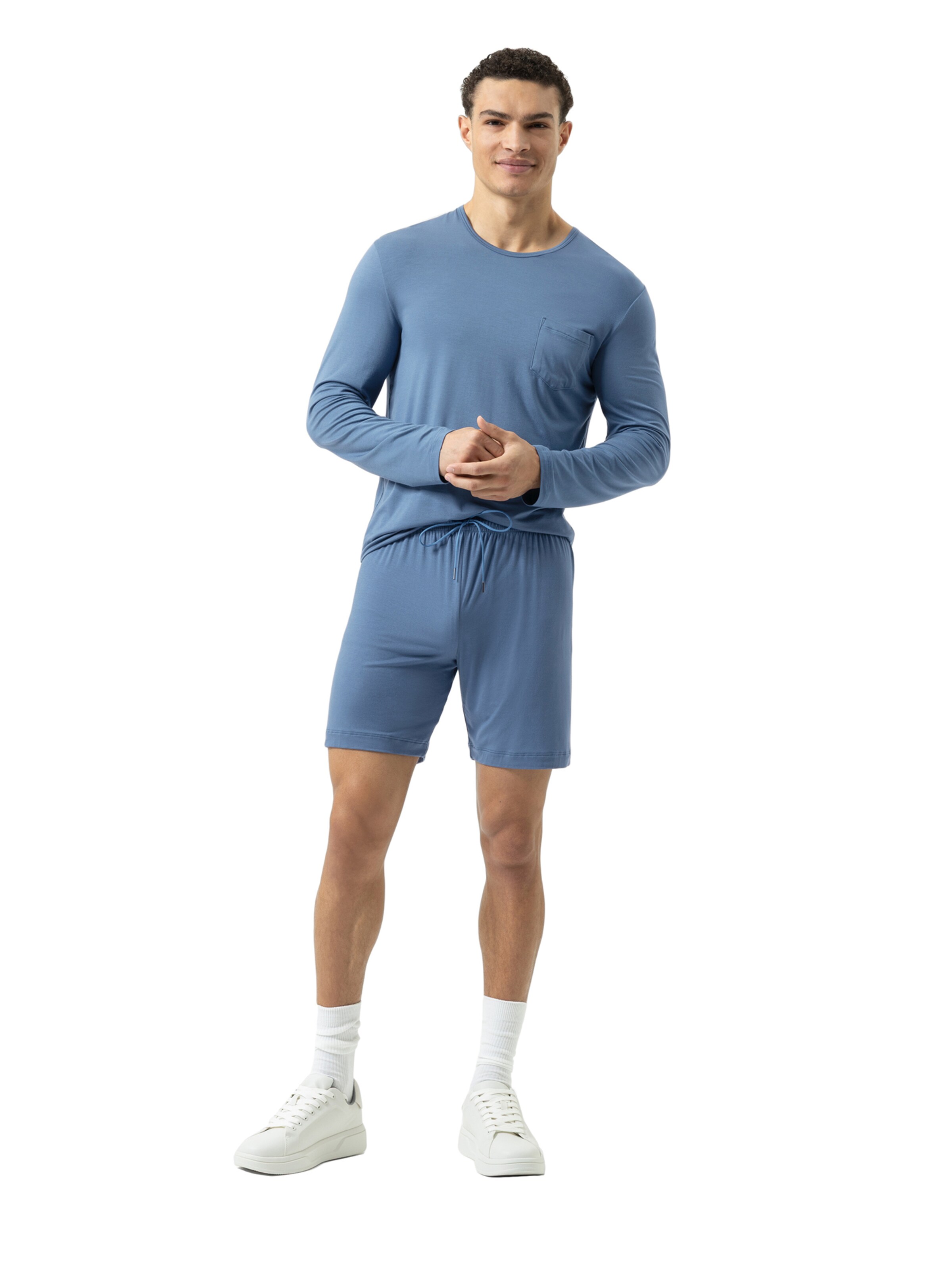 Mey Regular Pyjamashorts 'Jefferson' in Blau