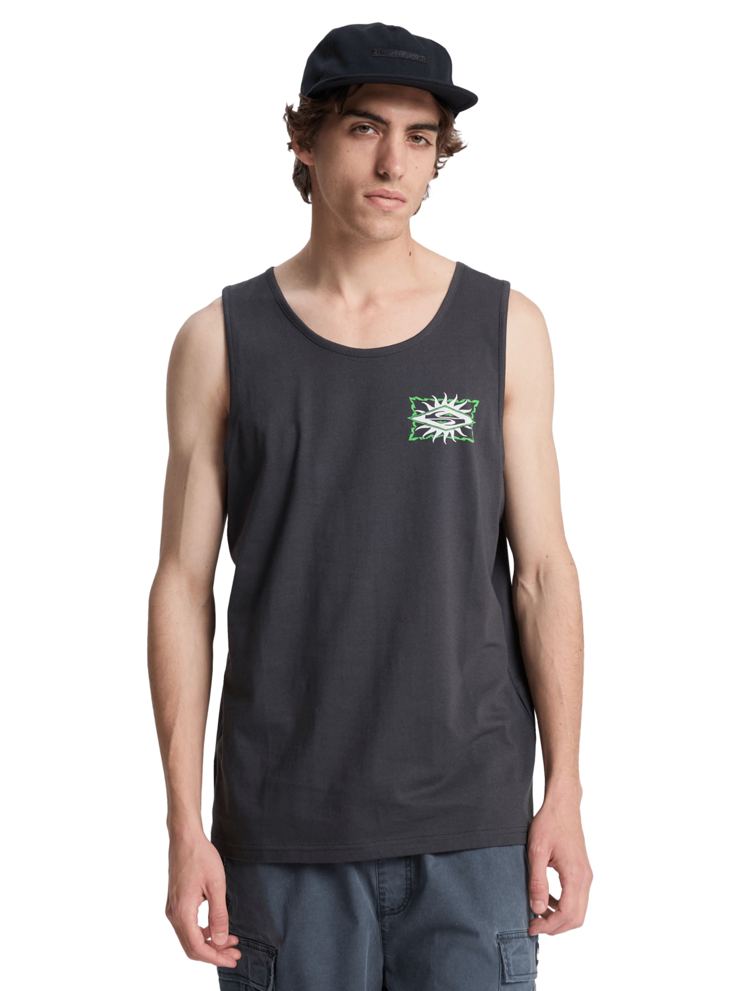 QUIKSILVER Top 'EV Starfish Stamp' in Schwarz: Vorderseite