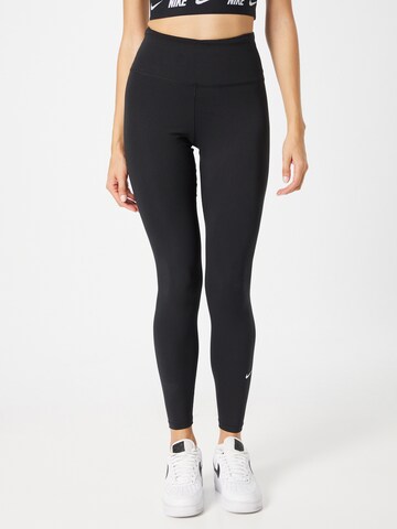 NIKE Skinny Workout Pants 'One' in Black: front