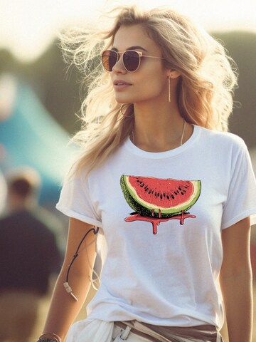 MAKAYA Shirt 'Watermelon' in White: front
