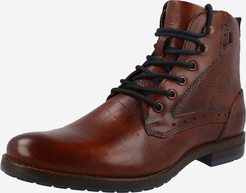 bugatti Lace-Up Boots 'Lussorio Evo' in Brown: front