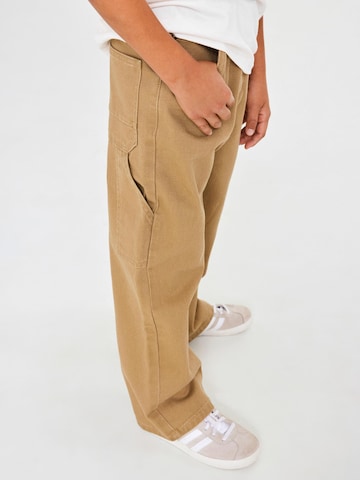 NAME IT Wide leg Trousers 'Ben' in Beige