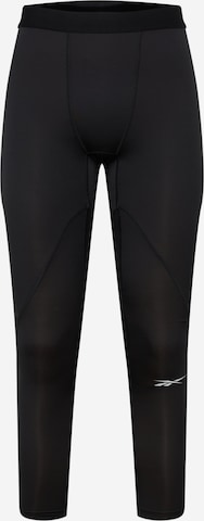 Reebok - Skinny Calças de desporto em preto: frente