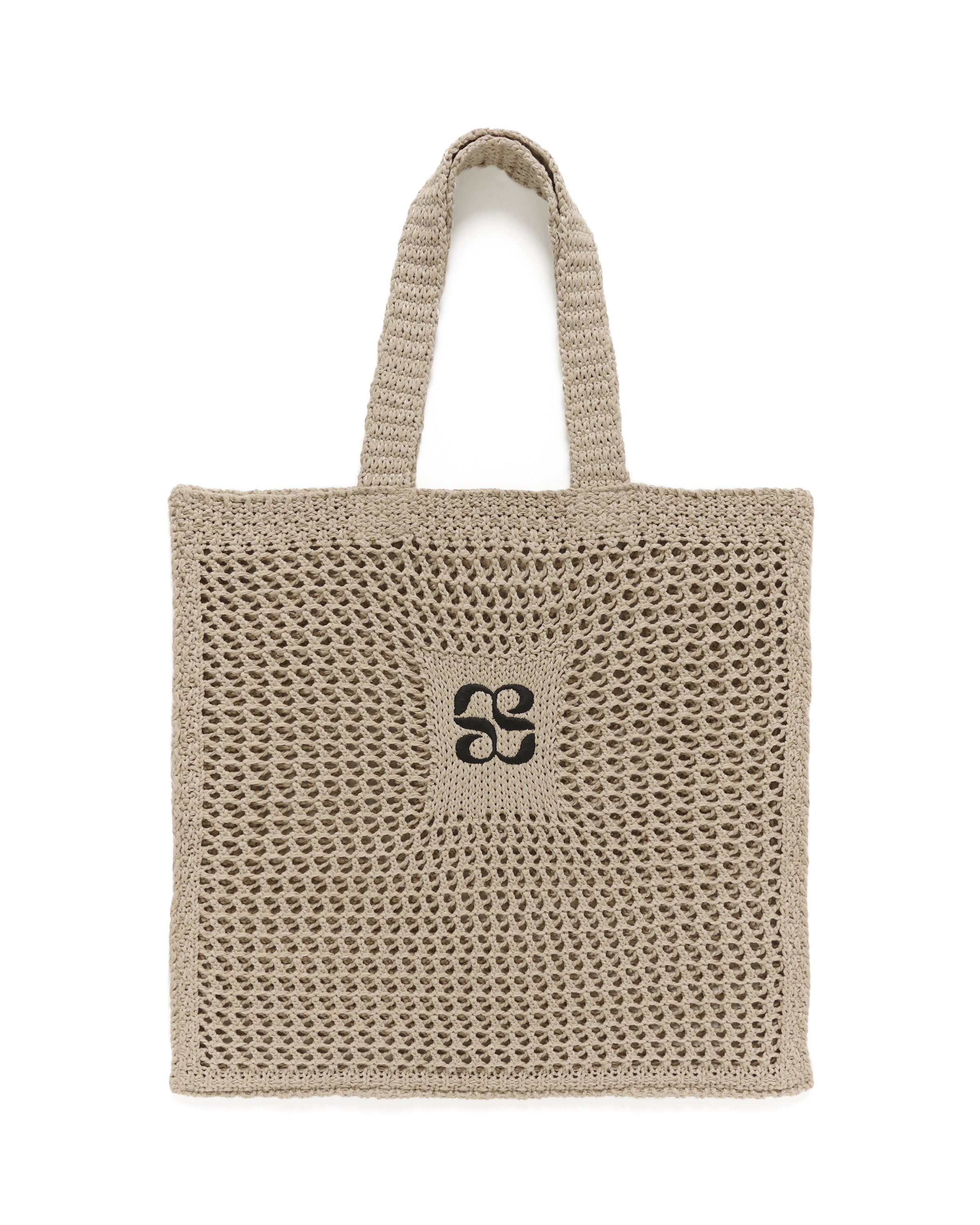 Sac de plage 'MWCrochet' My Essential Wardrobe en beige : devant