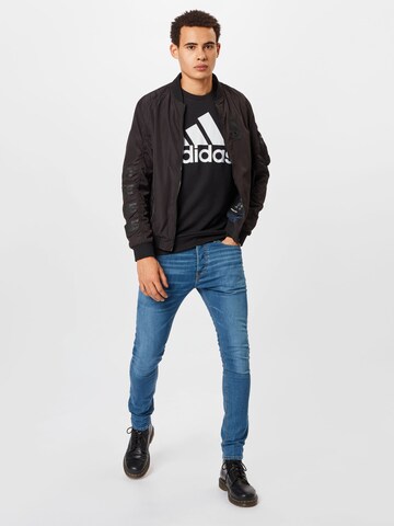 ADIDAS SPORTSWEARSportska sweater majica 'Essentials Big Logo' - crna boja