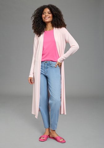 LAURA SCOTT Knit Cardigan in Pink: front