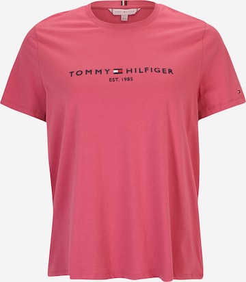 Tricou de la Tommy Hilfiger Curve pe roz: față