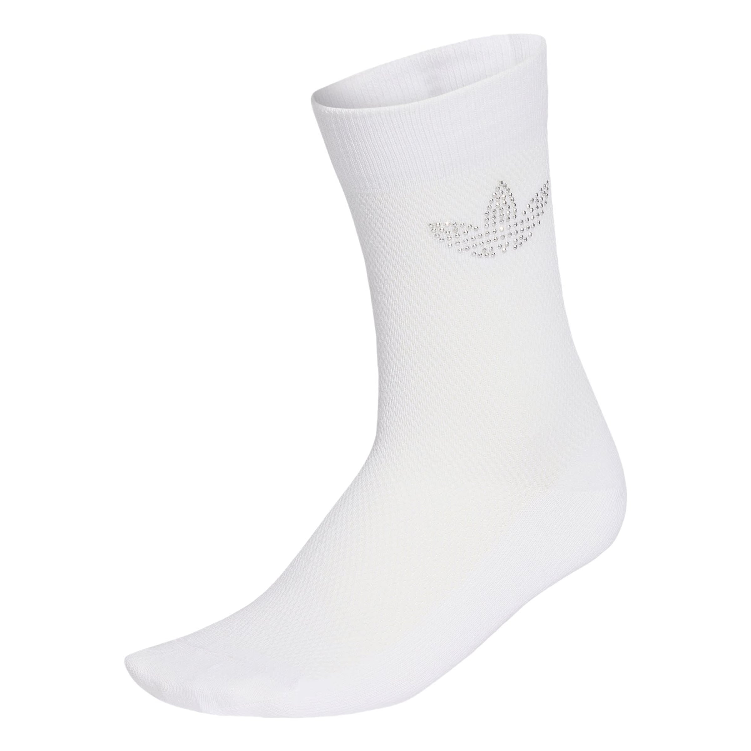 Chaussettes 'SPARKLE TREFOIL CREW 1 PAIR' ADIDAS ORIGINALS en blanc : devant